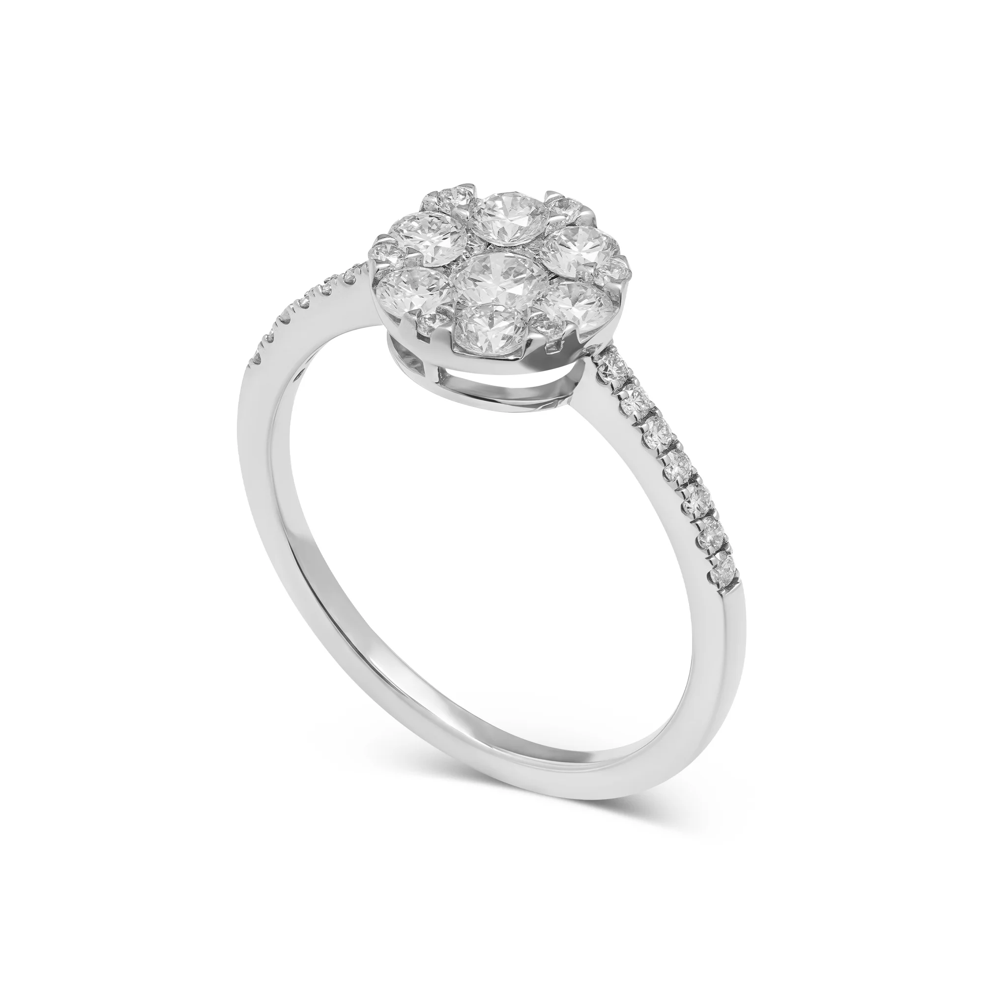 RG04669 1 Cluster Ring in 18K Gold with 0.32 Carat Diamonds
